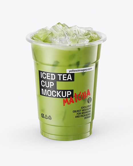 Iced Matcha Latte Cup Mockup
