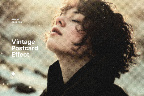 Vintage Halftone Postcard Photo Effect