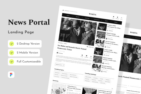 Warta - News Portal Landing Page