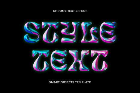 Bright Chrome Text Effect