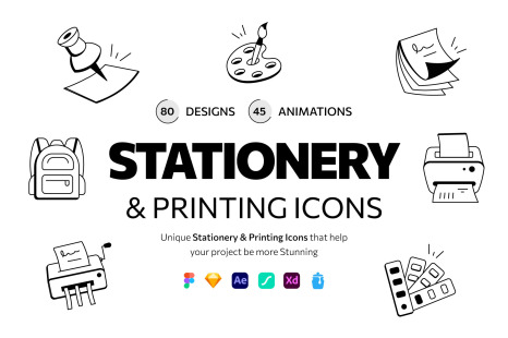 Stationery and Printing Icons