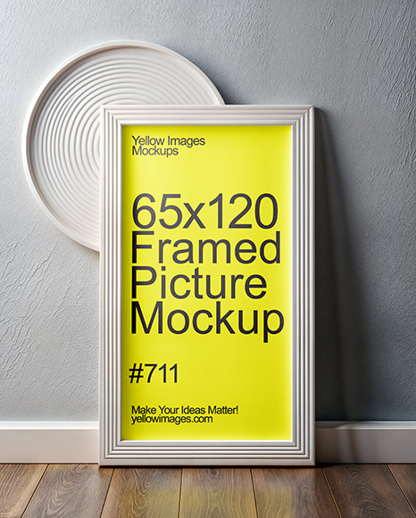 Framed Picture Next to Decorated Wall Mockup