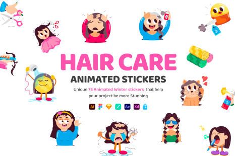 Animated Hair Care Stickers