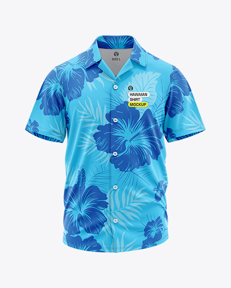Short Sleeve Camp Collar Shirt Mockup