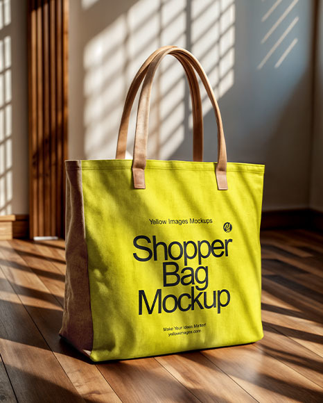 Canvas Tote Bag Stands in a Room Mockup
