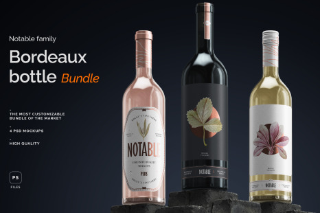 Bordeaux bottle - Wine Mockups
