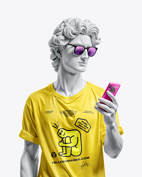 Apollo Statue in T-Shirt Mockup