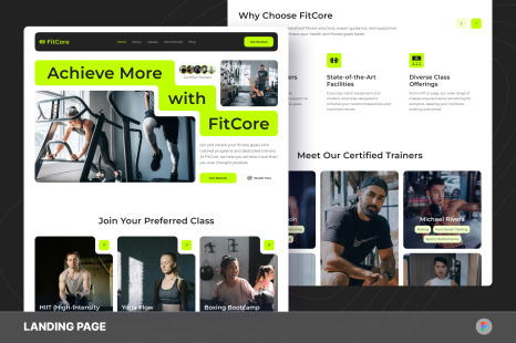FitCore - Fitness Center Landing Page