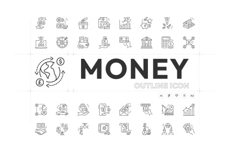 Money Outline Icon Collection