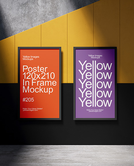 Two Street Framed Posters on a  Wall Mockup