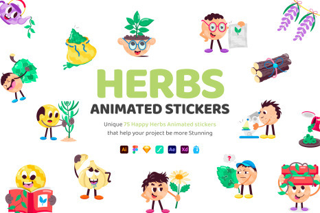 Animated Herb Stickers