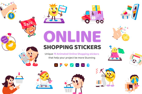Animated Online Shopping Stickers