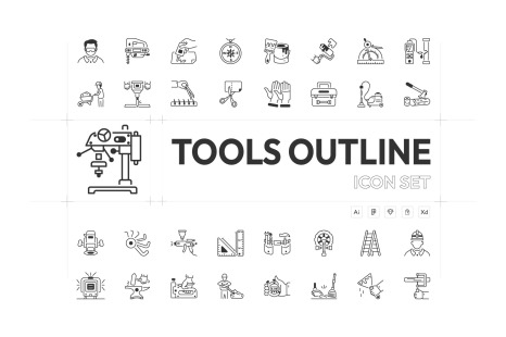 Tools Outline Icon Collection