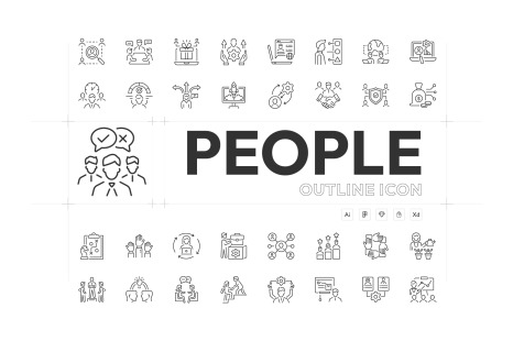 People Outline Icon Collection