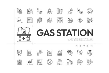 Gas Station Icon Collection