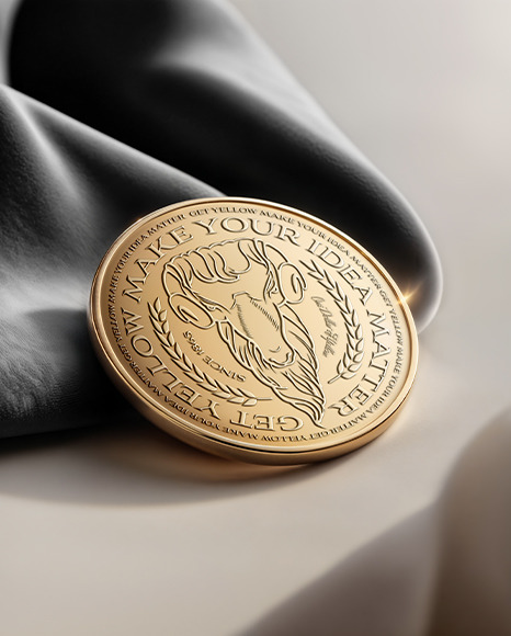 Golden Coin Mockup