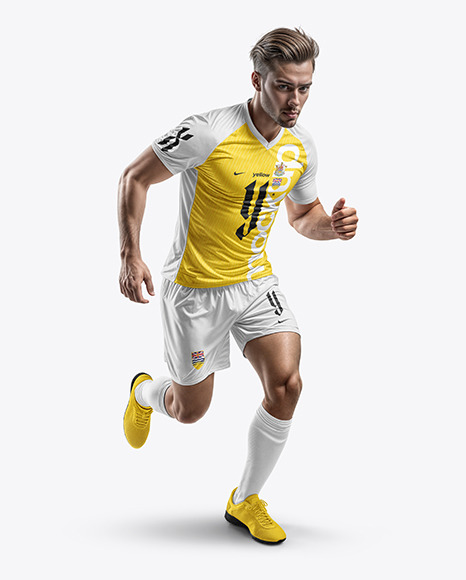 A Man Wearing a Full Soccer Kit Mockup