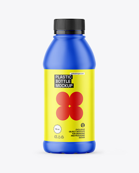 Matte Plastic 16oz Bottle Mockup