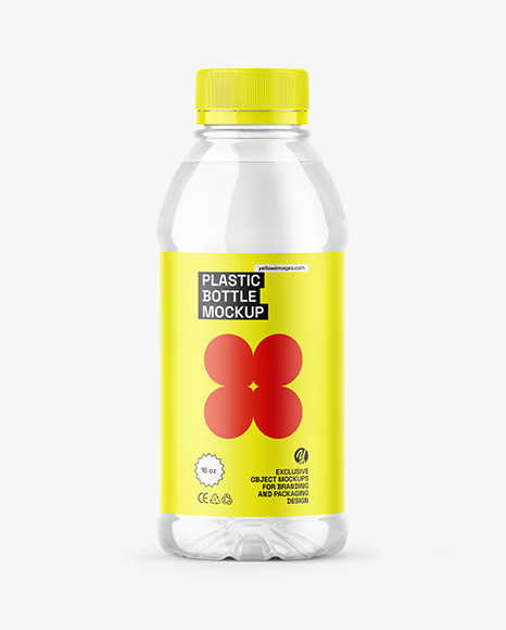 Clear Plastic 16oz Bottle Mockup