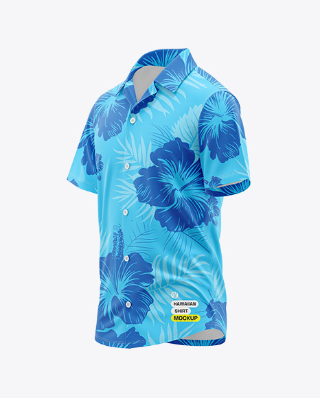 Short Sleeve Camp Collar Shirt Mockup