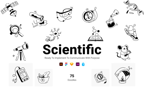 Science Doodles Icons Set