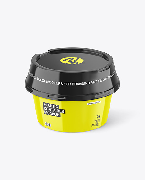 Glossy Plastic Container Mockup
