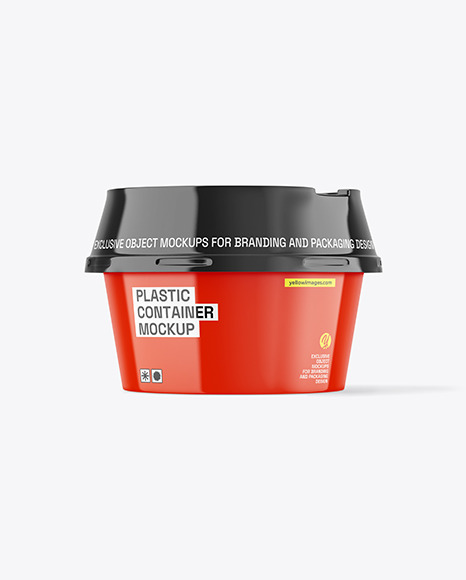Glossy Plastic Container Mockup