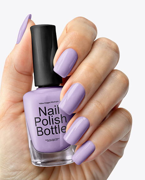 Nail Polish in a Woman's Hand with Manicure Mockup