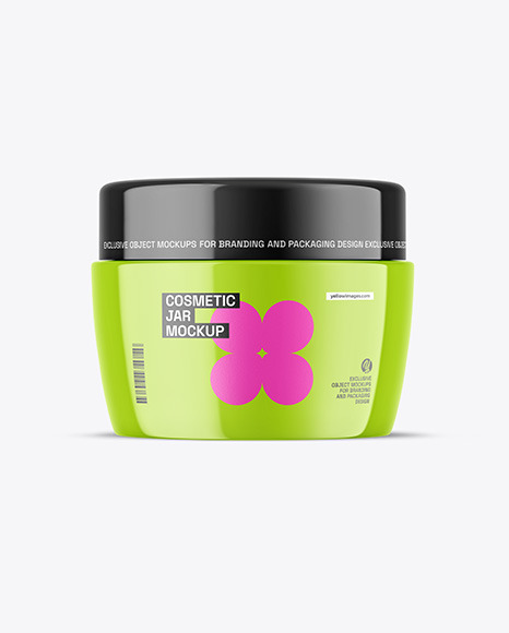 Glossy Cosmetic Jar Mockup