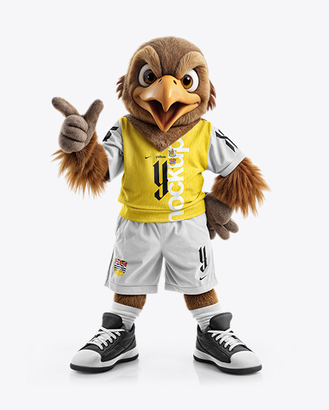 Sports Mascot Eagle Wearing a T-Shirt and Shorts Mockup