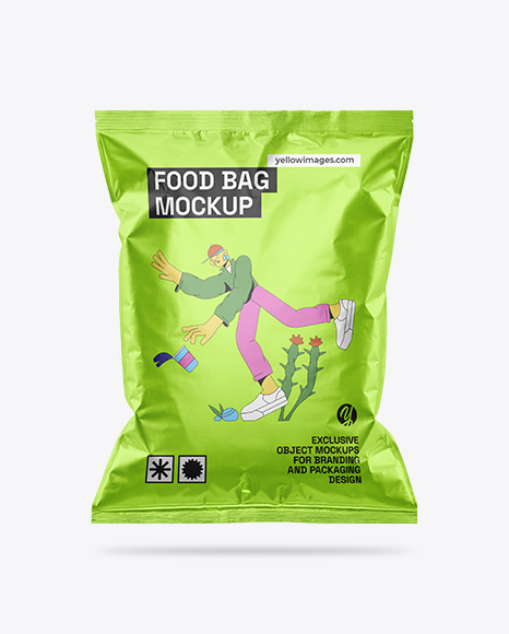 Metallic Food Bag Mockup
