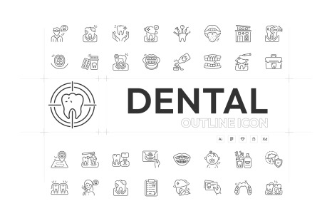 Dental Outline Icon Pack