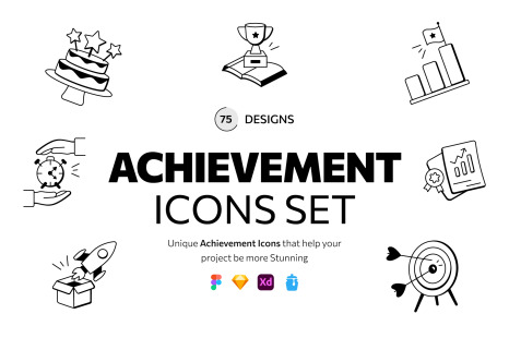 Achievement Doodle Icon Set