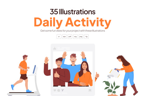 People Life Illustration Set