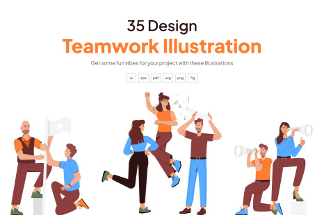 Teamwork Illustration Set