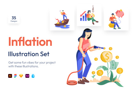 Inflation Illustration Art Set