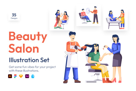 Beauty Salon Vector Art Set