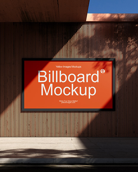 Street Billboard on a Wall Mockup