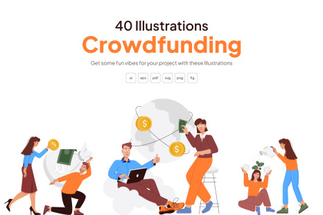 Crowdfunding Illustration Set