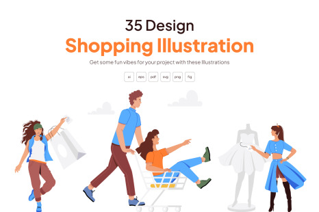 Shopping Vector Illustration Set
