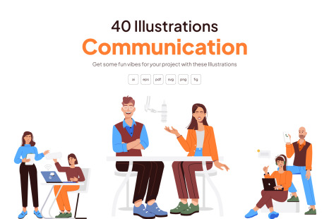Communication Illustration Set