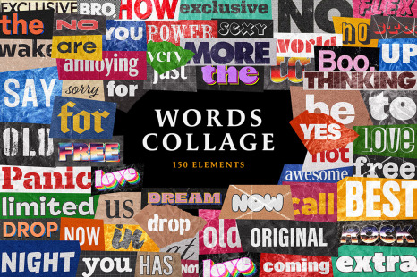 Words Collage Elements