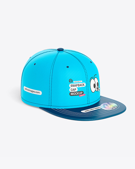 Snapback Cap w/ Sticker Mockup