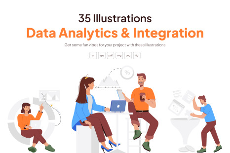 Data Vector Illustration Set