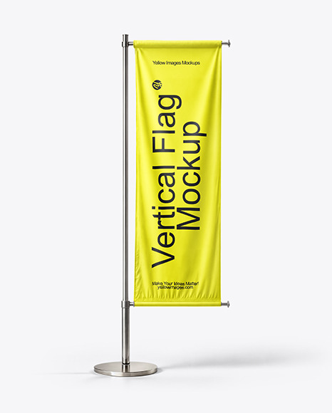 Banner Flag with Metal Flagpole Mockup