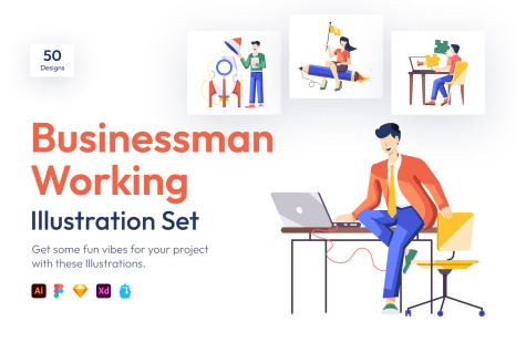 Business and Work illustration Set