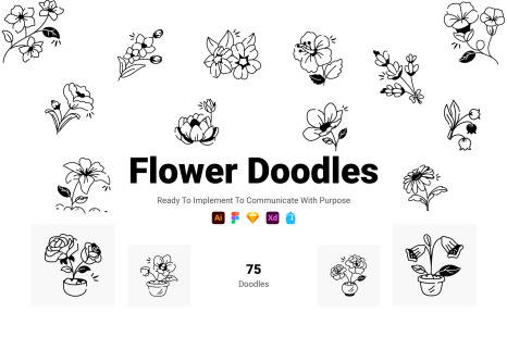 75 Flower Doodles