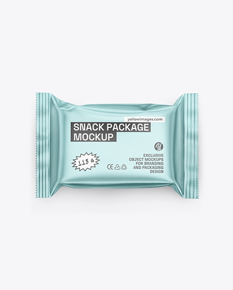 Matte Metallic Snack Package Mockup