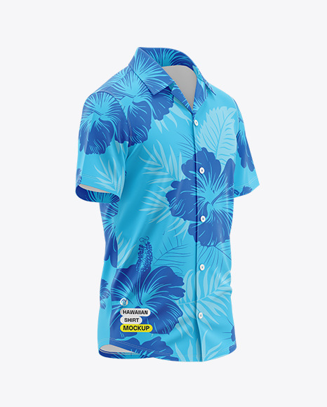 Short Sleeve Camp Collar Shirt Mockup