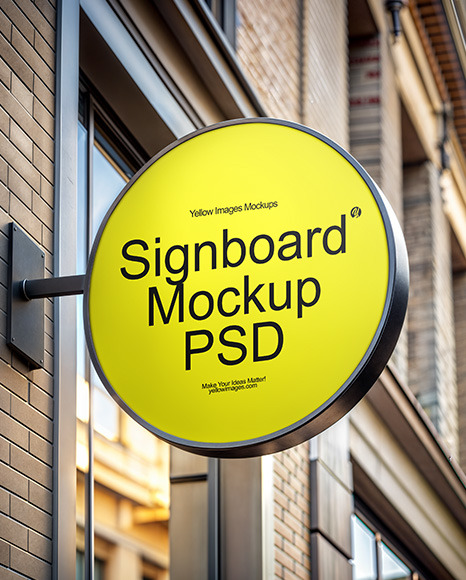 Round Signboard Mockup